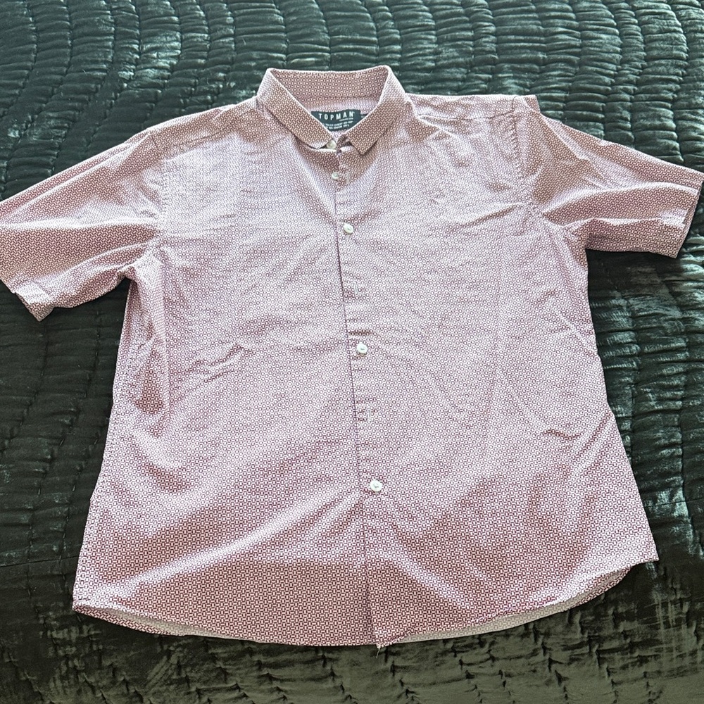 Express Men's Burgundy Button Down Shirt